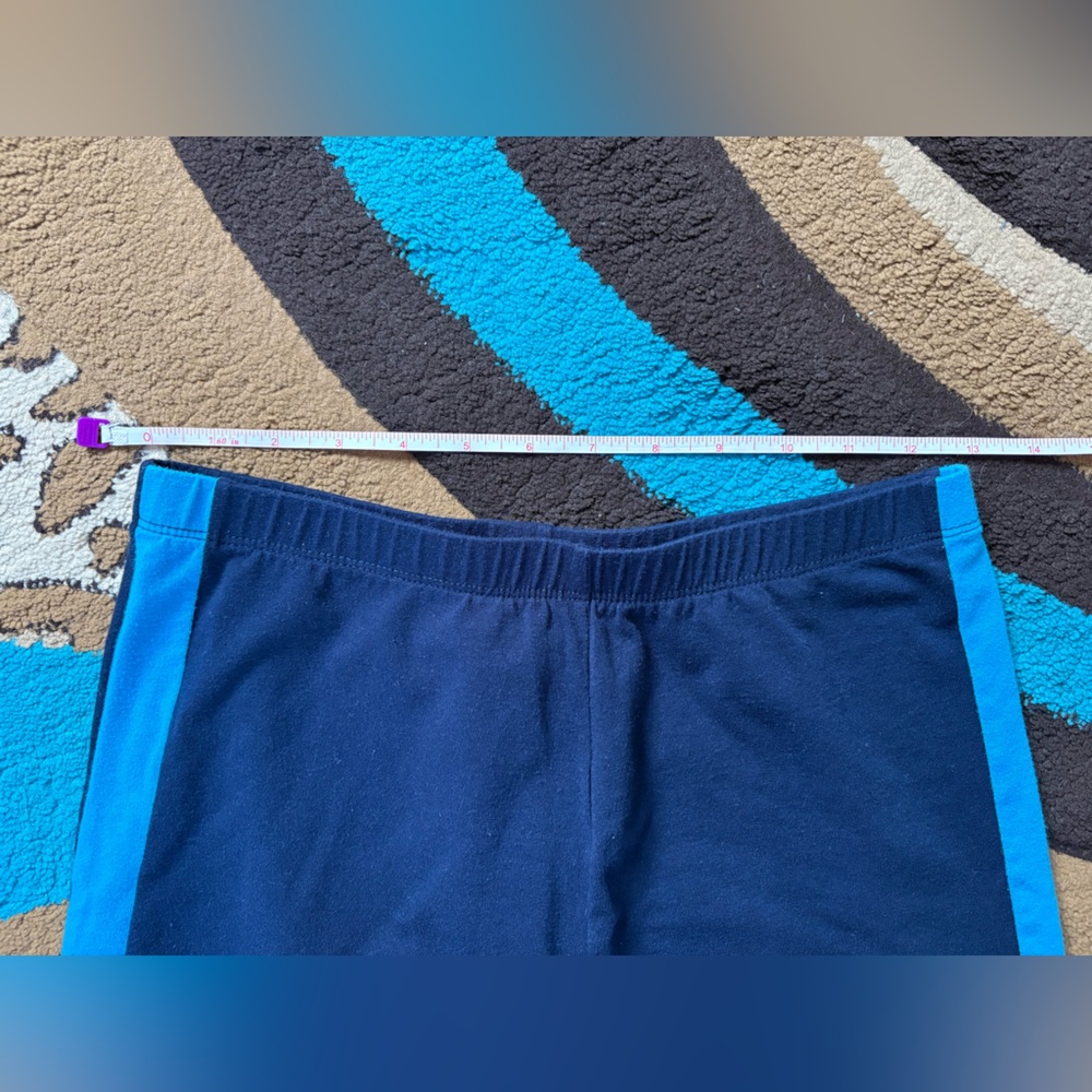 Athletic Works Navy Blue Leggings with Teal Accents - Picture 4 of 7